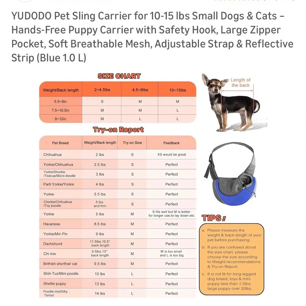 Gray and Blue Pet Sling Carrier for Small Pets